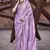 lavender satin zari woven saree with unstitched blouse piece