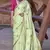pista satin zari woven saree with unstitched blouse piece