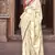 beige satin zari woven saree with unstitched blouse piece
