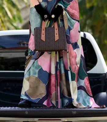 multicolor satin print saree with unstitched blouse piece 4