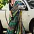 multicolor satin print saree with unstitched blouse piece