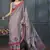 grey linen woven saree with unstitched blouse piece