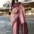 Women's onion poly silk saree with unstitched blouse piece