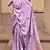 lavender satin zari saree with unstitched blouse piece