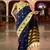 navy poly silk saree with unstitched blouse piece