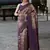 navy poly silk saree with unstitched blouse piece
