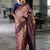 navy poly silk saree with unstitched blouse piece