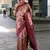 wine poly silk saree with unstitched blouse piece