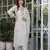 Off white embroidery work viscosee chanderi readymade salwar kameez
