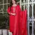 Red embroidery work viscosee chanderi readymade salwar kameez