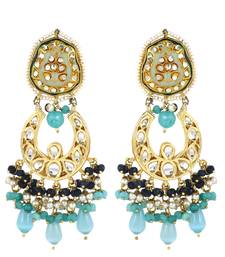 Polki Meena Amazonite Jhumka Earrings Wedding Jewelry