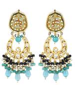 Polki Meena Amazonite Jhumka Earrings Wedding Jewelry