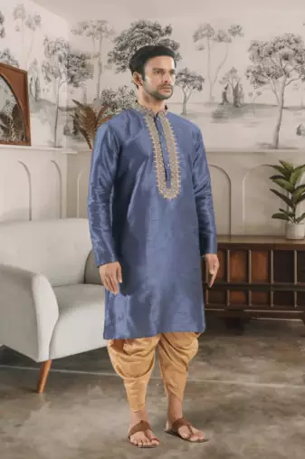 Grey kurta patiyala indian ethnic wear for men's