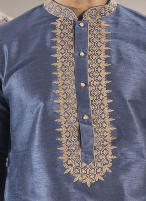 Grey kurta patiyala indian ethnic wear for men's 3