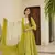 Green muslin fabric beautiful partywear dress for girlie looks