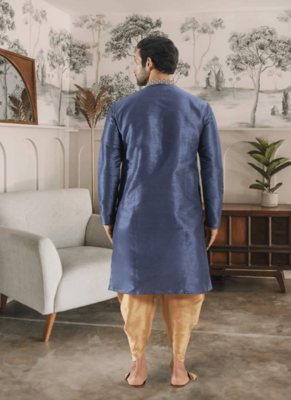 Grey kurta patiyala indian ethnic wear for men's 4