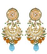 Meenakari Polki Handmade Jhumka Earrings Wedding Jewelry