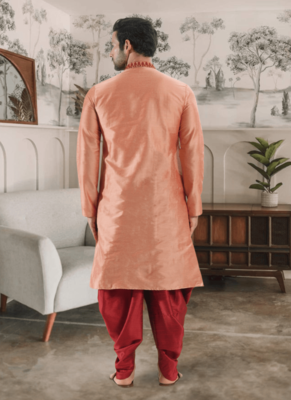 Art silk kurta patiyala indian ethnic wear for men's 4