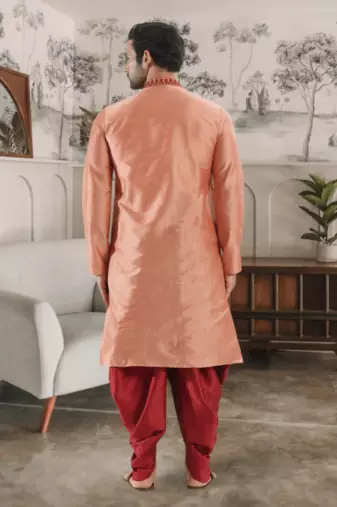 Art silk kurta patiyala indian ethnic wear for men's