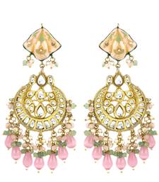 Polki Kundan Meena Jhumka Earrings Wedding Jewelry