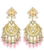Polki Kundan Meena Jhumka Earrings Wedding Jewelry