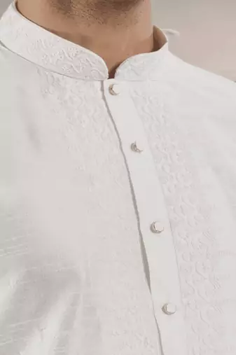 White kurta patiyala indian ethnic wear for men's