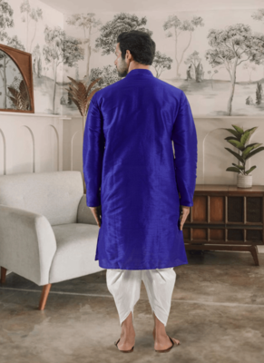 Art silk kurta patiyala indian ethnic wear for men's 4