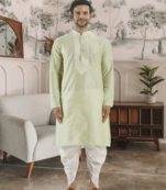 Green kurta patiyala indian ethnic wear for men's
