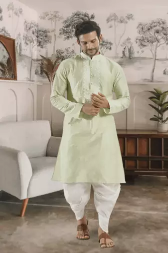 Green kurta patiyala indian ethnic wear for men's