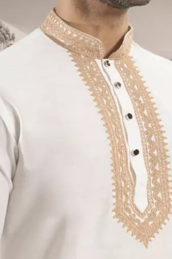 White kurta patiyala indian ethnic wear for men's