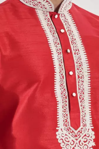 Red kurta patiyala indian ethnic wear for men's