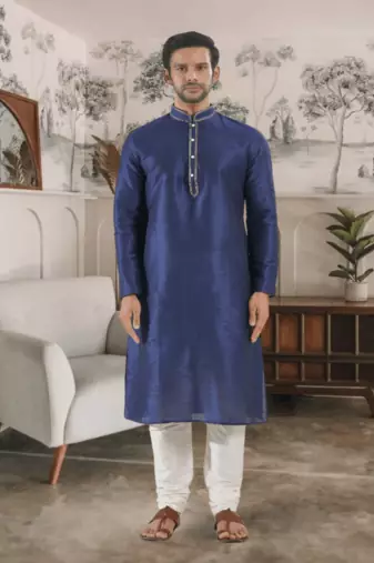 Blue kurta churidar indian ethnic wear for men's