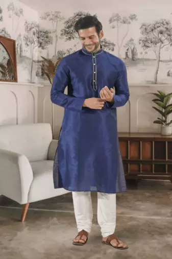 Blue kurta churidar indian ethnic wear for men's