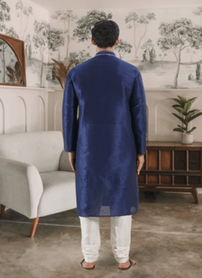 Blue kurta churidar indian ethnic wear for men's 4
