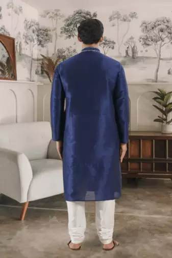 Blue kurta churidar indian ethnic wear for men's