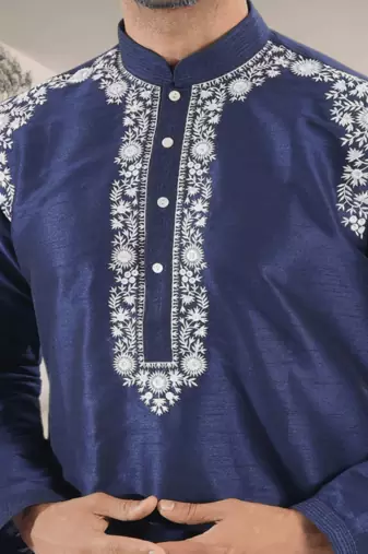 Blue kurta churidar indian ethnic wear for men's