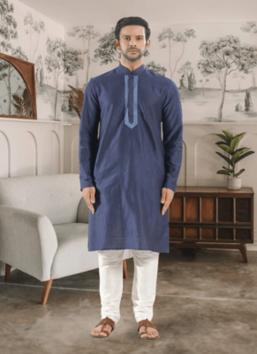 Blue kurta churidar indian ethnic wear for men's 1