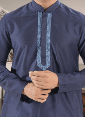 Blue kurta churidar indian ethnic wear for men's 3