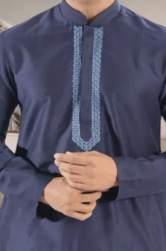 Blue kurta churidar indian ethnic wear for men's