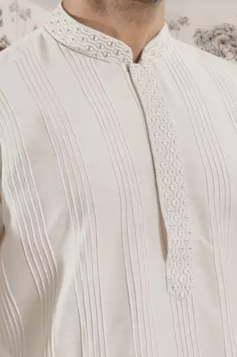 White kurta churidar indian ethnic wear for men's