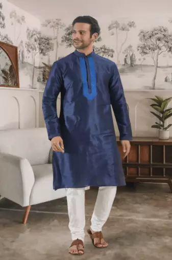 Blue kurta churidar indian ethnic wear for men's