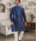 Blue kurta churidar indian ethnic wear for men's