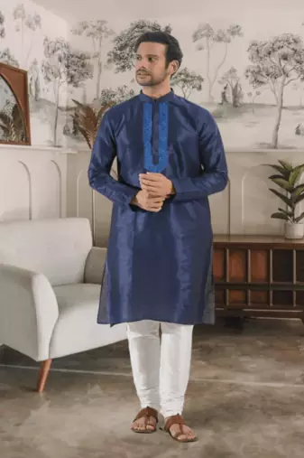 Blue kurta churidar indian ethnic wear for men's