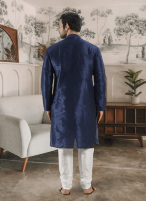 Blue kurta churidar indian ethnic wear for men's 4