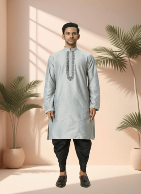 Ps grey kurta patiala for men"s 1