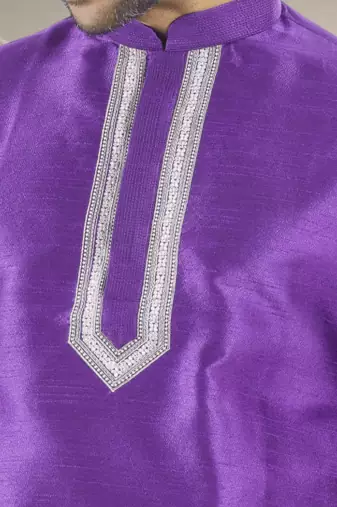 Purple kurta churidar indian ethnic wear for men's