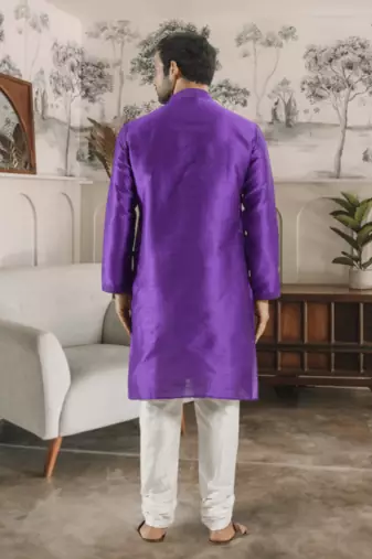Purple kurta churidar indian ethnic wear for men's