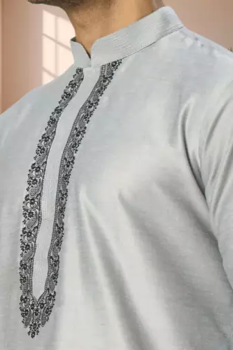 Ps grey kurta patiala for men"s