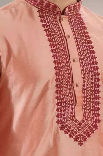 Orange kurta churidar indian ethnic wear for men's
