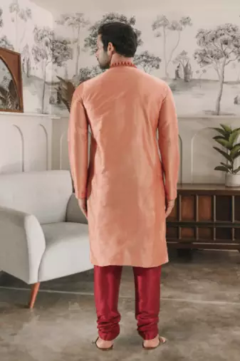 Orange kurta churidar indian ethnic wear for men's